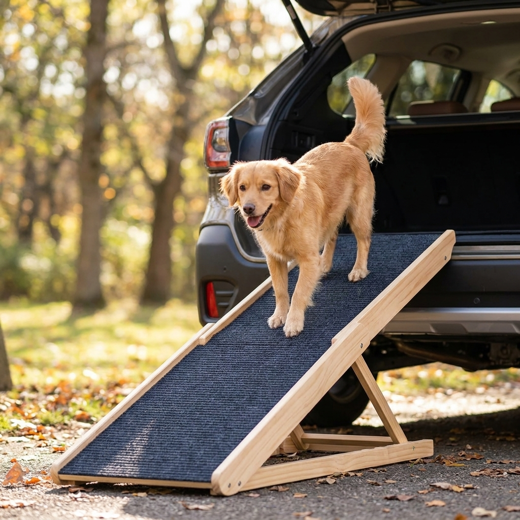 Foldbar Hunderampe til Hunde – Nem Adgang til Bil, Seng & Sofa